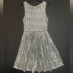 Susana Monaco Silver Sequin Top